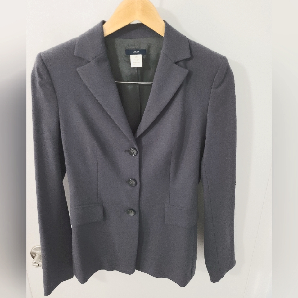 J Crew Grey Blazer 100% Wool In Size Tall 2